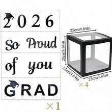 2025届毕业派对用品，4个黑色气球盒，印有“GRAD 2025”字样，2025届毕业派对，节日装饰 - 黑色多字母款 - 查看 9