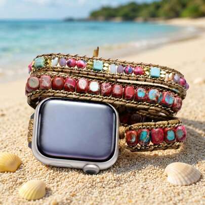 1pc Vintage Western Boho Style Handwoven Strap, Fits 38/40/41/42/44/45/49mm Series Ultra2/SE/9/8/7/6/5/4/3/2/1, Women's Watch Band, Elegant Fashion Smartwatch Accessory, Unique Style, Ideal Gift For Valentine's Day And Mother's Day (Watch Not Included)