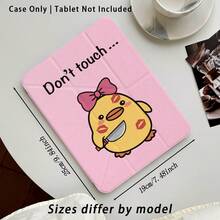 亚克力水晶平板电脑保护套，带支架，可爱小鸡手持小刀，系着粉色蝴蝶结，兼容三星A9/A9+/S9/S9FE/A11/A11+/S11/S10 FE/S10 FE+/S10 Lite、苹果Air 5/6、荣耀等热门机型，可折叠，硅胶加固边角，自动唤醒/睡眠功能，笔槽设计，多角度可调节支架——完美日常保护，节日送礼佳品。 - 彩色 - 查看 3