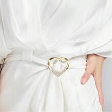 10个女士丝巾环、T恤领带夹，附赠1个收纳袋，珍珠腰带扣，连衣裙夹，丝巾环，珍珠心形服装、帽子和腰带装饰，沙滩、假日、配饰、旅行必备 - 彩色 - 查看 3