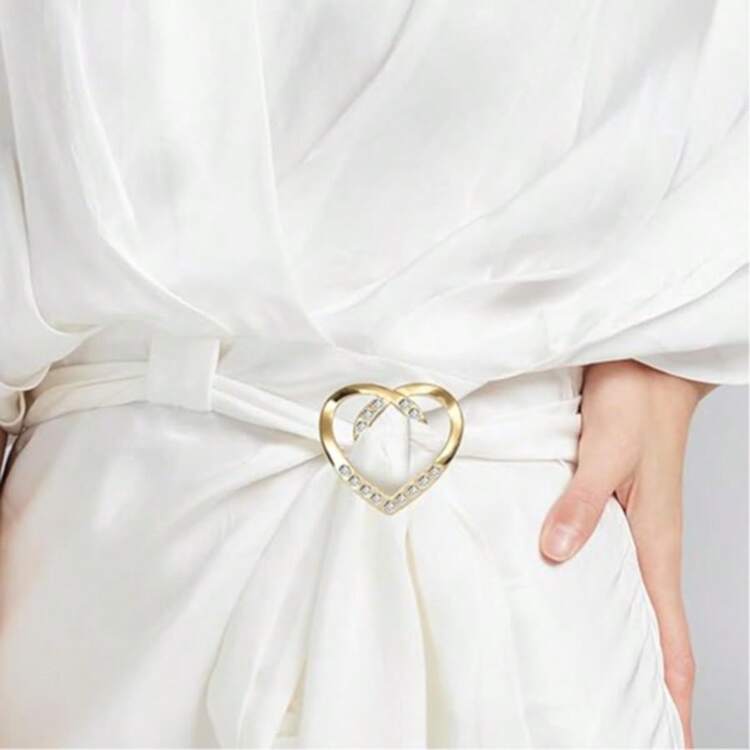 10 piezas Anillos para bufandas de mujer, Broches para atar camisetas con 1 bolsa de almacenamiento, Hebilla de cinturón con perlas, Broches para vestidos, Anillos para bufandas de seda, Decoraciones para ropa, sombreros y cinturones con forma de corazón de perlas, para playa y vacaciones - Multicolor - Añade 3
