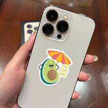 52pcs Stickers Featuring Cartoon Avocados - Waterproof Vinyl, Suitable For Laptops, Water Bottles, Notebooks, Suitcases, Etc. - Cute Cartoon DIY Scrapbook Gift Scrapbook Supplies Stationery Funny Stickers Kindle - A - View 7
