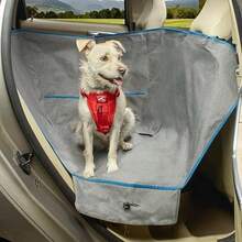 Kurgo Wander Dog Hammock Style Seat Cover for Pets Pet Seat Cover Dog Car Hammock Water-Resistant Khaki 27.5" Wide Heather Charcoal Grey Model:K01783 - Gris carbn jaspeado - Ver 5