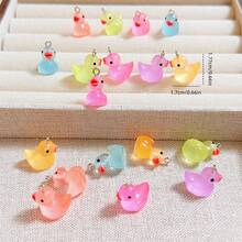 20pcs Random Assorted 3D Glow-In-The-Dark Duckling Resin Pendant, Suitable For Handmade Jewelry Making, Earrings, Necklaces, Bracelets, Bag Charms, Couple Gifts, Resin Craft Supplies - 20 Mixed Packs Of Glow-in-the-dark Ducks - View 6