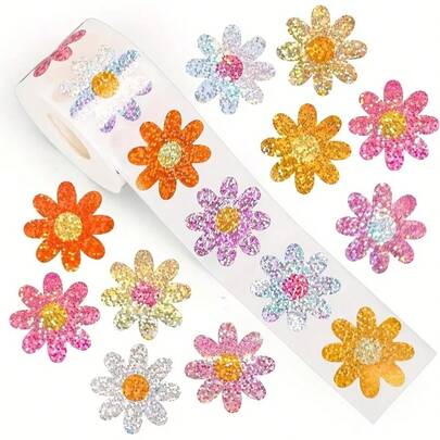 500 Sheets Of Laser Flower Stickers For Stationery, Gift Wrapping, And Envelope Sealing Labels