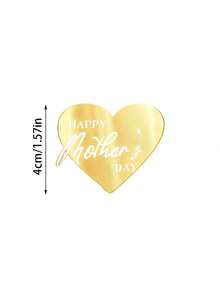 6pcs Gold Mirror Acrylic Cupcake Toppers, Heart Shape Happy Mother's Day Acrylic Cupcake Toppers, Happy Mother's Day Cake Plate Decorations, Round Birthday Party Dessert Baking Cake Decor, Mother's Day Cake Decoration Party Supplier - Gold - View 11