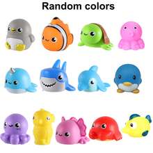 1/2/4/6/8/10pcs Light Up No Hole Ocean Animals Set, Glitter Colorful Bathtub Floating Water Toys, Great Gifts For Bathroom Water Tub Games Pool Party - Multicolor - View 4