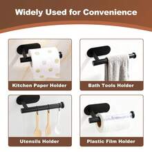自粘式卫生纸架，无需钻孔即可壁挂安装，适用于厨房、浴室、卫生间（白色/黑色） - 多色 - 查看 6