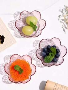 2/4/6/10pcs Set Cherry Blossom Sauce Dish Set, Pink Cherry Blossom Crystal Plastic Appetizer Plates, Dipping Bowls, Tasting Dishes, Plates, Condiment Dishes, Small Bowls, Ice Cream Snack Soy Sauce Dishes - Multicolor - View 4