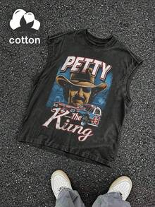 Men's Printed Vintage Washed Vest, Loose Fit, Casual Street Style, A Must-Have Item For Street Wear And The Gym. - Nhiều màu - Xem 1