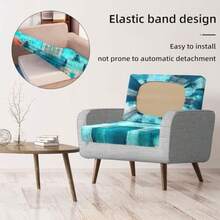 8 fundas elásticas de cojín de patio fundas de repuesto para sofá al aire última intervensión fundas de cojín para muebles de patio protector de muebles lavable y reutilizable turquesa solo - Turquesa - Ver 5