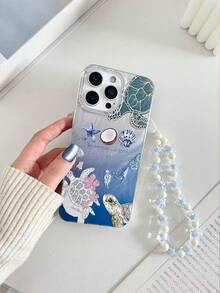 海龟彩绘新款大孔羽毛雪纺IMD渐变PC+TPU一体式亮面喷漆防摔手机壳，附赠串珠手链配件，兼容 17 Pro/17 Air/17/17 Pro Max/16/11/16 Pro/16 Plus/16 Pro Max/16 e/15 Pro Max/13/14/12/XS/XR/7G/8P，兼容三星Galaxy 11/12 Pro/12/12 X/13 Pro/14 Pro/15 Pro，兼容10/9/Note9/12c/Note11 Pro/Note8 Pro - 彩色 - 查看 5