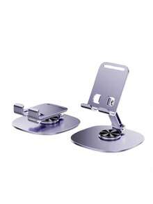 1/2pcs Aluminum Alloy Mobile Phone Holder Lazy Folding 360 Degree Rotating Mobile Phone Tablet Holder Gift Desktop Metal Mobile Phone Holder - One Size - View 5