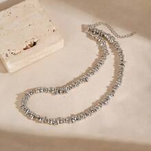 1pc Elegant Fashion Asymmetrical CCB Geometric Heart Pendant Necklace, Suitable For Women's Daily Wear, Various Holidays, Mother's Day Gift, Socializing, Parties, Activities, Beach, Vacation Jewelry - Multicolor - View 12