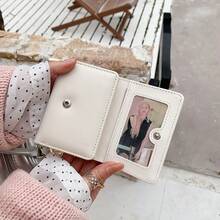 心形蝴蝶结三折钱包，韩版简约时尚女士大容量卡包 - 彩色 - 查看 7