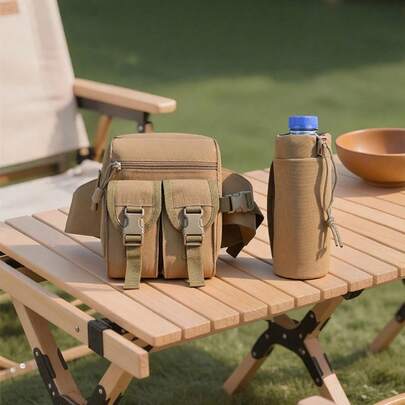 1000D Oxford Cloth Outdoor Sports Phone Fishing Lure Bag, Men's Worksite Water Bottle Bag, Crossbody Bag, Fishing Tool Bag, Sports Bag, Hiking Water Cup Waist Pack, Cycling Travel Unisex Small Chest Pack