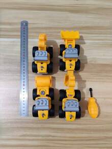 Juego de vehículos de ingeniería para ensamblar y desarmar para niños, rompecabezas de atornillado y ensamblaje de modelos de vehículos de simulación de ingeniería, adecuado para niños y niñas de 3 a 12 años, regalo creativo y de cumpleaños (estilo de accesorios aleatorio) - Multicolor - Ver 10