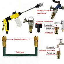 1卷，高压洗车伸缩软管，多功能花园灌溉软管，庭院花园灌溉家用水管 - A - 查看 8