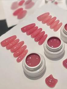 HEFENNA 柔和玫瑰粉色凝胶指甲油套装，光泽滋润，适合女性和女孩，可用于摄影或摄像、旅行、化妆课程以及DIY美甲练习。（1瓶） - 彩色 - 查看 4