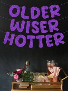 3件套“更成熟、更睿智、更火辣”DIY闪光三角旗花环，成人趣味生日横幅，适合女性30岁、40岁、50岁、60岁、70岁、80岁生日派对装饰，生日标牌，生日礼物，圣诞节 - 彩色 - 查看 5