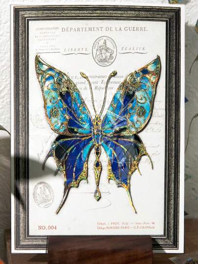 2张拼图风景贴纸，蝴蝶主题，趣味创意材料，DIY风景贴纸，经典系列，适合作为礼物、办公用品、家居用品、标记、标签、教室用品、娱乐玩具、学生日记本、创意复古装饰DIY贴纸、趣味贴纸、Kindle剪贴簿用品、笔记本电脑贴纸