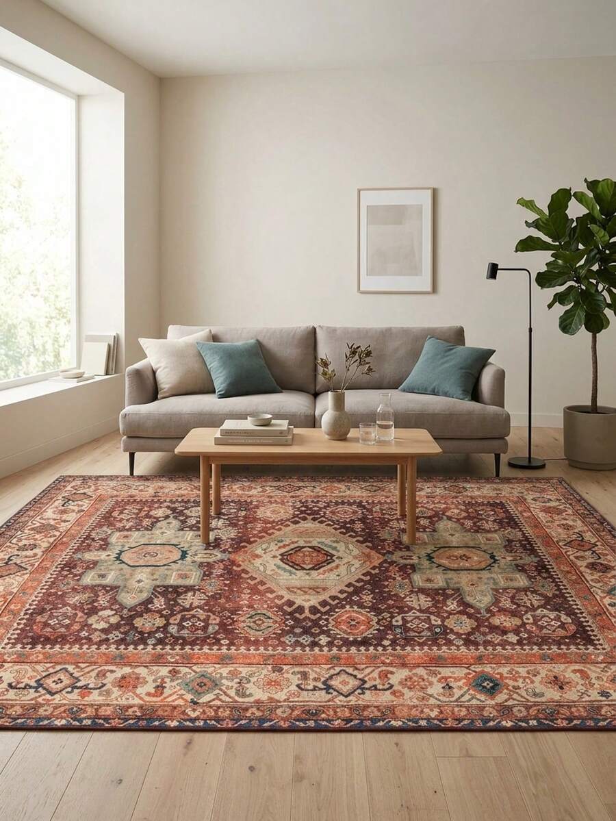 1 buah Karpet/Keset/Alas Kaki Motif Bunga Persia-Bohemia Vintage, Karpet Lembut yang Dapat Dicuci untuk Kamar Mandi, Dapur, Pintu Masuk, Lorong, Kamar Tidur, Ruang Tamu, Cocok untuk Semua Musim, Dekorasi Rumah - MultiWarna - View 1