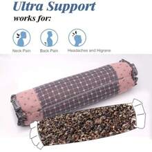 Almohada de trigo sarraceno de cuello redondo almohada cervical para dormir de lado y espalda con funda extraíble lavable 16 x 4 pulgadas gris - Gris - Ver 7