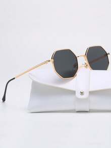 1副男女通用时尚复古金属多面时尚眼镜 - 彩色 - 查看 4