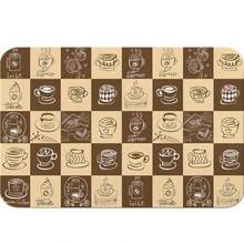 1件装咖啡机滴水垫，台面沥水垫，厨房餐垫，咖啡印花沥水垫，适用于厨房咖啡吧 - 彩色 - 查看 26