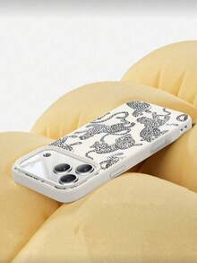 Fierce Animals 1pc Leopard Pattern Liquid Silicone Shockproof Phone Case, Suitable Compatible With Apple Xs/Xsmax/Xr/11 12 13 14 15 16pro/Promax/14 15 16plus/17, Unisex, Can Be Given As Holiday Gift - Multicolor - View 4