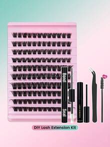 DIY D型卷翘假睫毛，单根睫毛簇，用于嫁接睫毛，自然轻盈，打造纤长浓密效果，柔软轻盈的假睫毛 - 彩色 - 查看 22