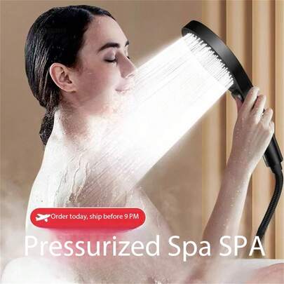 3-Mode High Pressure Shower Head - Water Saving Handheld Showerhead With Rain/Massage/Power Jet Spray - Strong Flow Even For Low Water Pressure - Luxury Hotel Style For Home, Apartment And RV