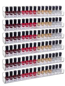 15英寸6层透明亚克力指甲油架，可容纳66-90瓶，多用途亚克力悬浮式收纳架 - 無色 - 查看 5