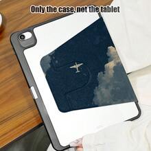1件PU皮革保护套，带支架、笔槽、飞机云纹图案、720度旋转支架、自动休眠/唤醒功能，兼容荣耀、Matepad、苹果等型号 - 彩色 - 查看 4