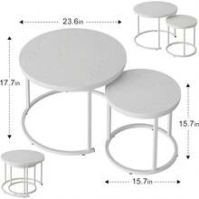 Nesting Tables - Pure White - View 3