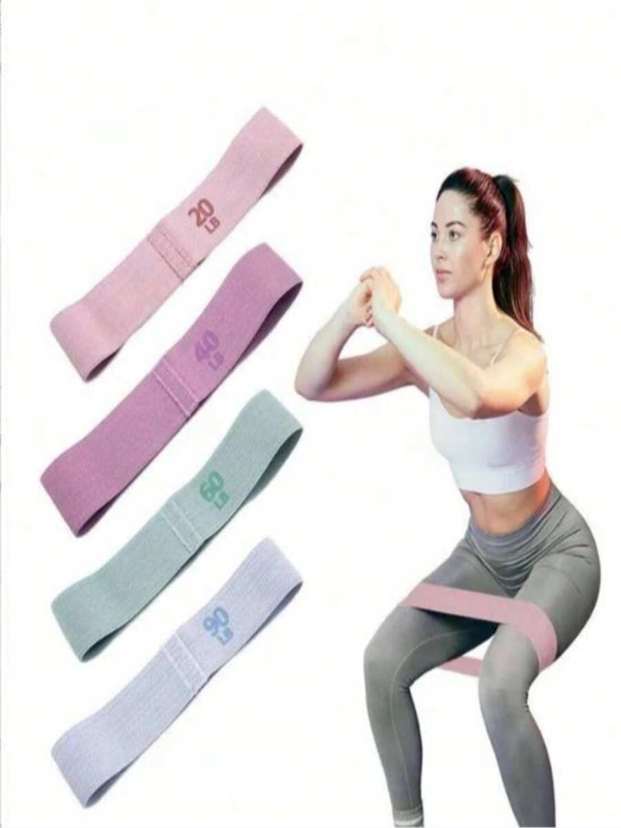 Bộ 1/2 dây kháng lực bằng vải co giãn, vòng tập yoga nâng mông, dây giãn cơ, vòng tập gym, dụng cụ tập yoga, dây căng. - Nhiều màu - Xem 1