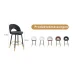 360° Swivel Bar Stool. All-Black Design, PU Cushion, Comfortable Padded Bar Stool, Ideal For Bars, Restaurants, Kitchens, Patios, And Other Venues. One Box Contains 2. - 黑色 - 查看 3