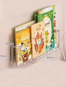 1个儿童亚克力书架，展示架，壁挂式U型书架，适用于阅读和图画书 - 透明 - 查看 7