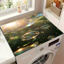 1pc Healing Light Pattern Silicone Mat, Warm Family Atmosphere, Silica Gel, Anti-Slip, Suitable For Washing Machine Cover, Dryer Cover, Coffee Machine Mat, Kitchen Counter Mat, Multi-Purpose Household Mat - Forest Dance Party With Light Spots and Bubbles - View 15
