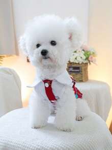 1pc Pet Dress, Cute Dress Clothes For Small Dogs & Cats - Red - View 4