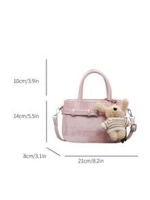 Women's Fashion Handbag, New Summer 2026 Minimalist Shoulder Bag, Unique Commuter Crossbody Satchel - Pink - View 7