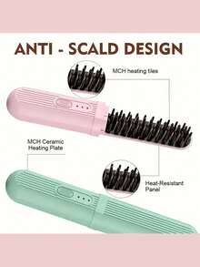 Bàn chải tóc 2 trong 1 cầm tay, duỗi và uốn tóc, lược ion sạc USB, sạc chống bỏng, thích hợp cho du lịch, món quà lý tưởng cho phụ nữ. Bàn chải duỗi tóc điện, máy duỗi tóc đa chức năng, dụng cụ tạo kiểu tóc ion chống bỏng, bàn chải duỗi tóc, món quà ngày lễ tuyệt vời nhất cho gia đình và bạn bè vào Ngày Valentine và Giáng sinh. - nhiều màu - Xem 7
