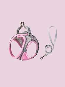 1pc Reflective Mesh Leash, Rabbit Leash, Rabbit Accessories, Chest Harness, Breathable Pet Vest, Adjustable Leash, Rabbit Pet Supplies, Suitable For Small And Medium Pets, Rabbit Supplies, Hamster Accessories, Hamster Leash, Hamster Supplies - Multicolor - View 7