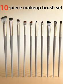 10支/5支眼影刷套装，适合初学者的化妆刷套装。包含眼影晕染刷、遮瑕刷、眼线刷、腮红刷、鼻影刷、细节刷、散粉刷等。经济实用的美妆工具套装。 - 米色 - 查看 13