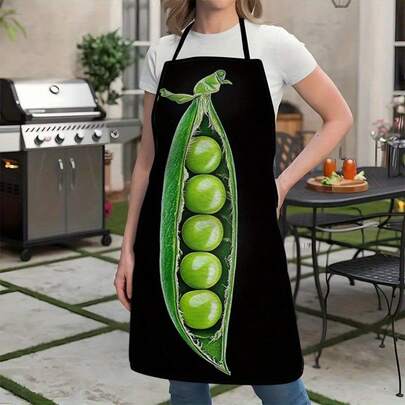 1件印花彩色艺术围裙 - 图案鲜艳，涤纶材质，适合烹饪、烘焙、烧烤和艺术创作，烧烤围裙 | 趣味设计 | 可爱围裙 尺寸 74X55厘米