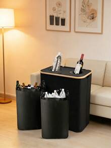 1pc 100L Large Capacity Indoor Recycling Bin With 2 Inner Bags, Suitable For Garbage, Laundry, Kitchen, Bedroom, Office, For Clothes, Bottles, Excellent Holiday Gift, Detachable & Foldable Design For Easy Sorting - Multicolor - View 3