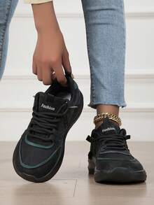 Giày mũi rộng cho nữ, giày thể thao thường ngày cho nữ có bàn chân rộng, giày đi bộ đế dày buộc dây đế mềm, giày chạy bộ cổ thấp thoáng khí cho nam và nữ. - màu đen - Xem 5