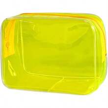 Neon Pouch Small, Makeup Bag, 7"X2.3"X4.7" Size TSA Approved Toiletry Bag, Clear Travel Bags For Toiletries, Clear Cosmetic Bag For Women And Men Small (Transparent (Black Bone)) - 黑色 5 件裝 - 查看 1