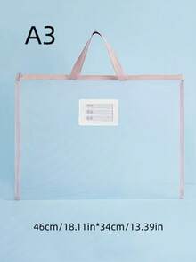 1个加厚A2/A3/A4文件袋，透明网眼设计，两种款式网眼拉链袋，适合存放学生试卷和美术用品 - 彩色 - 查看 14