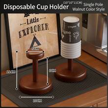1个胡桃木和黄铜纸杯架，木制一次性纸杯分配器，咖啡/茶杯收纳架 - A - 查看 13